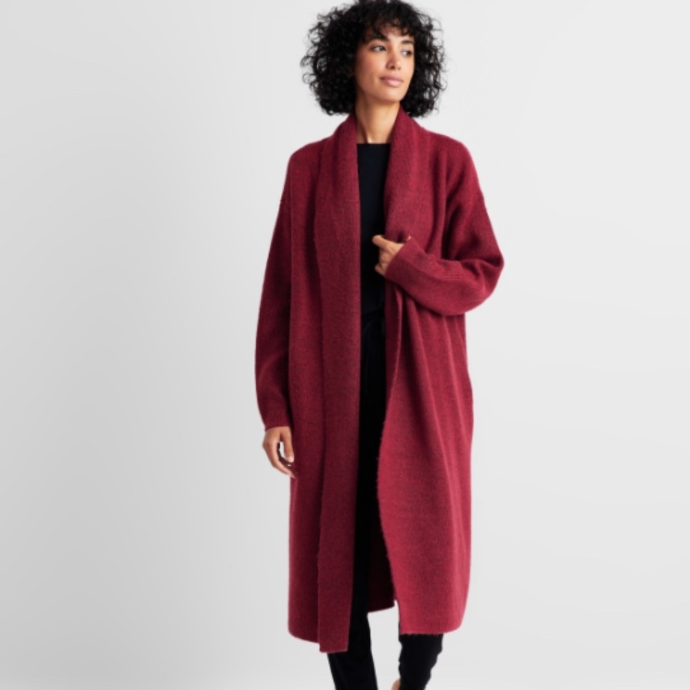 State of Day Women's Knit Long-Sleeve Duster Robe,Maraschi M/L MRST $80